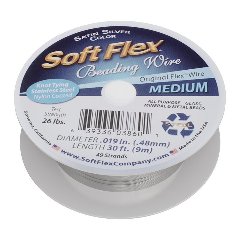 Soft Flex 49 Strand Beading Wire - Medium 0.19 Diameter - 30 Feet Nylon Design Wire - Image 1